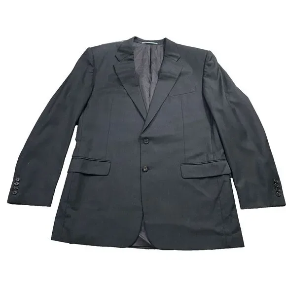 Hickey Freeman 44L Gray Loro Piana Tasmanian Super 130's Wool 2 Btn Blazer‎