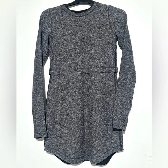 Ivivva Long Sleeve Heather Gray Dress Girls Size 12
