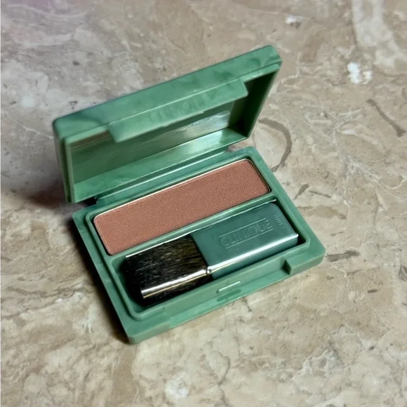 Clinique Soft Pressed Powder Blush Mocha Pink Travel Mini with Brush 2.2g New