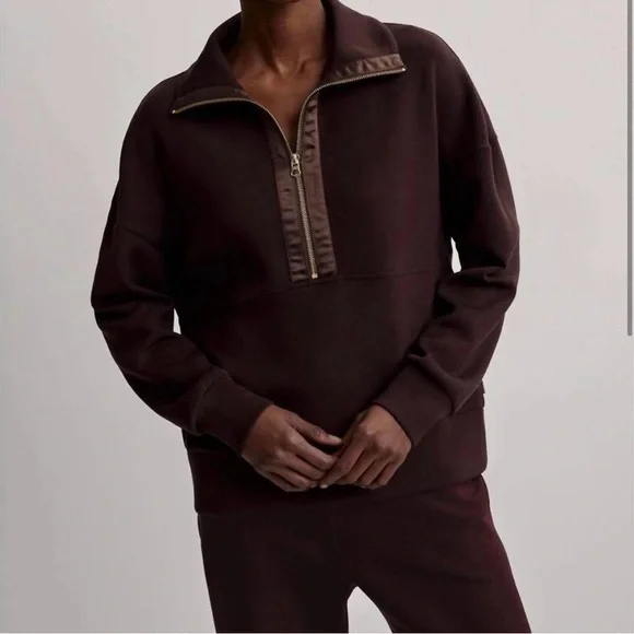 🤎NEW VARLEY keller half zip pullover in coffee bean XXS🤎