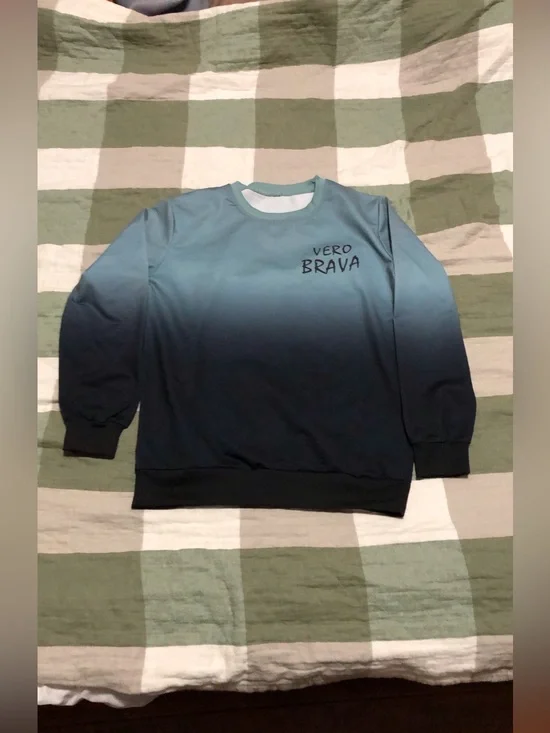 Men's Ombre Crewneck Sweater — Teal to Navy