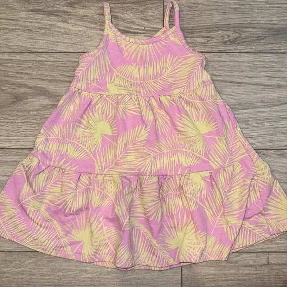 GRAYSON MINI Pink and Yellow Palm Print Dress