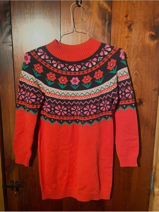 Hanna Andersson Floral Knit Sweater Dress