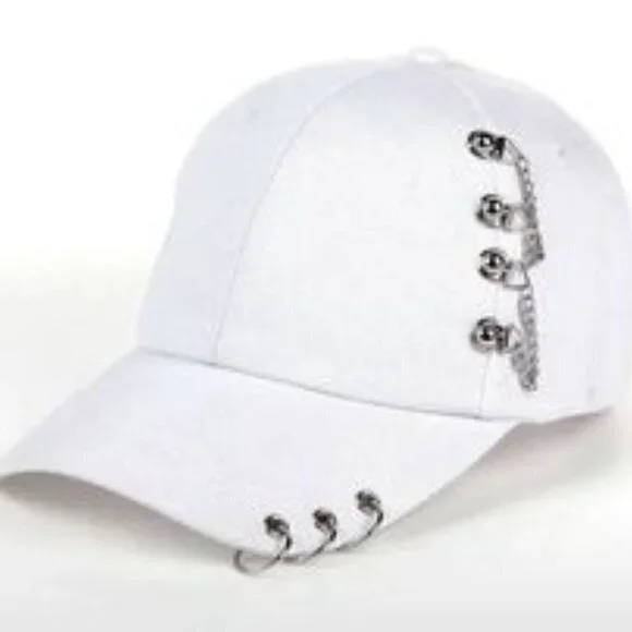 New 1pc Vintage Fashion Personalized Baseball Cap With Chain, hat, T2MIS
