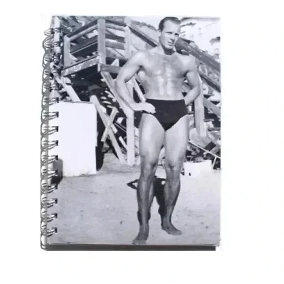 Body Building Beefcake 1950s Notes Journal College Ruled Spiral Notebook 6