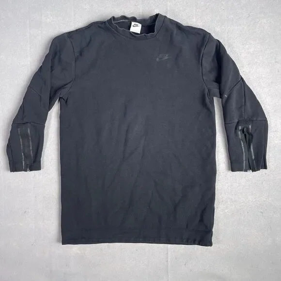 Nike Crew Neck Pull Over Sweater 3/4 Sleeve Men‎ Small Black