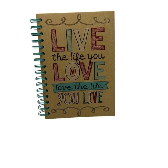Live the Life You Love Spiral Journal‎ Notebook Inspirational Quote Lined Pages
