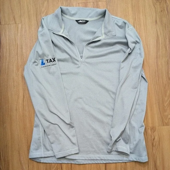 The North‎ Face Men's Gray 1/4 Zip Performance Pullover XXL Embroidered Logo