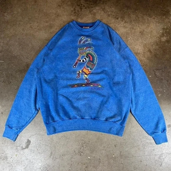 Vintage 90s Arizona blue crewneck sweatshirt Men's Size Large