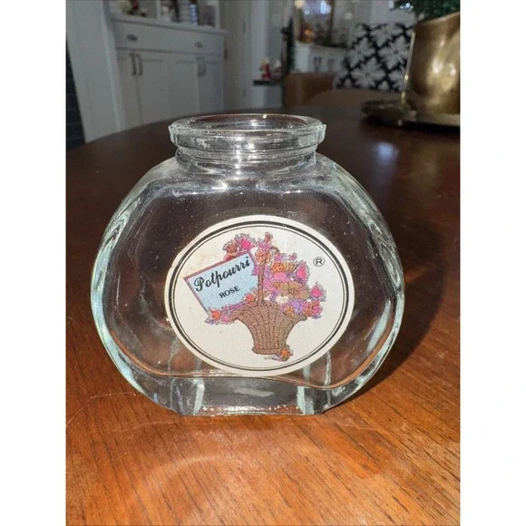 Vintage Clear‎ Glass Mini Potpourri Jar OLA000