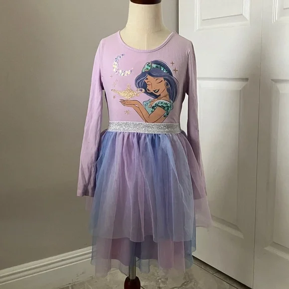 DISNEY Girls Long Sleeves Princess Jasmine Tutu Dress | 6