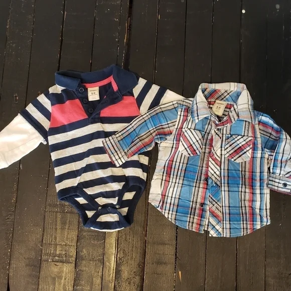 Bundle of 2 Baby Boy Old Navy Long Sleeve Shirts