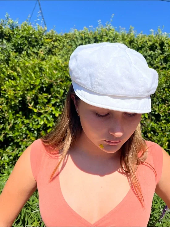 Calvin Klein CK Y2K Newsboy White Cotton Hat Cap 2000s