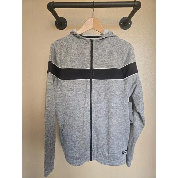 NWT Michael Strahan zip up hooded sweatshirt‎ gray and black