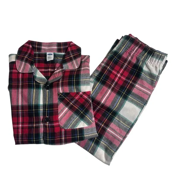 Old Navy flannel plaid NWOT pajama set boys small 6-7
