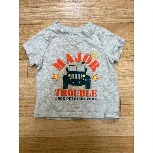 Old Navy Graphic Tee Baby 3-6M Gray Excellent
