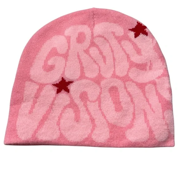 Gruty‎ Vision Pink and Red Star Beanie