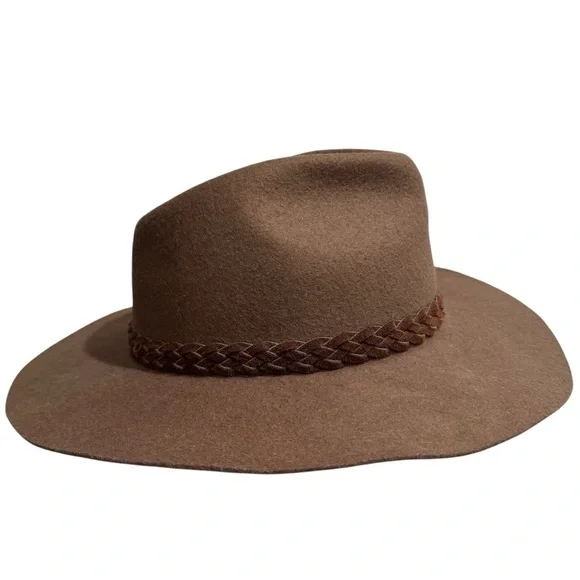 Goorin Bros Brown Wool Hat‎ Braided Trim Size M