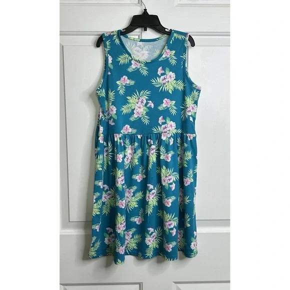 Children's Place Everyday Dress Girls XL 14 Floral Tropical Tank Dress READ**