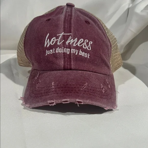 Distressed Pink‎ and Tan Cap