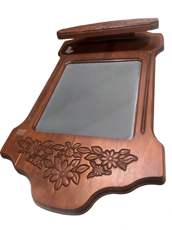 Vintage Handmade Wooden Chalkboard/ Message Board Carved Scroll Cabin