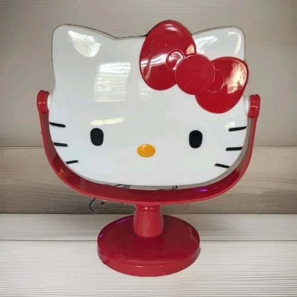 Hello Kitty Mirror Red And White tabletop Vanity Beauty Makeup Cute Kawaii Girls