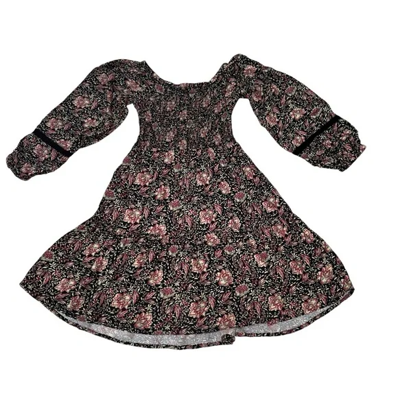 Madden Girl's L Large Off the Shoulder Dress Boho Floral Romantic Puff Sleeves