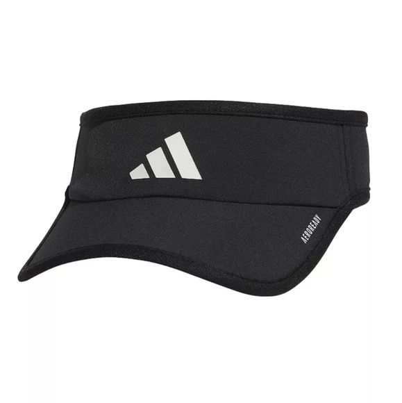 Adidas Black Sports Visor with Curved Brim and Adjustable Strap