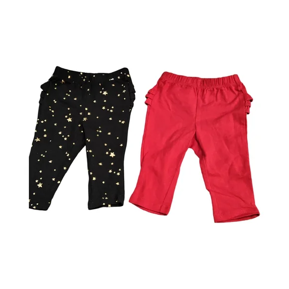 1 NWOT Old Navy 2 pair 3/6 months girl leggings with ruffle butt
