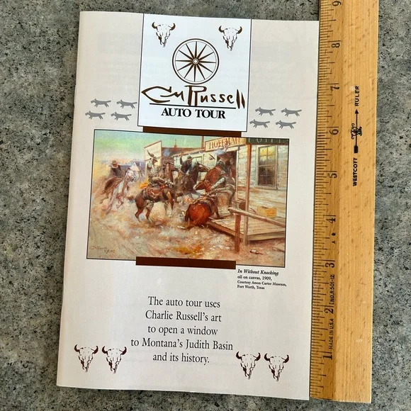 📕 C. M. Charlie Russell Auto Tour, Western Decor Book, NWT