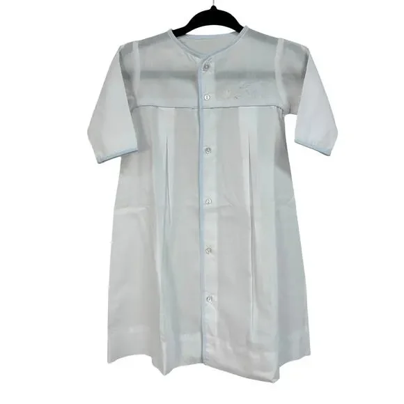 Vintage Handmade White Duck & Lamb Embroidered Button Up Dress 12-18 Months?