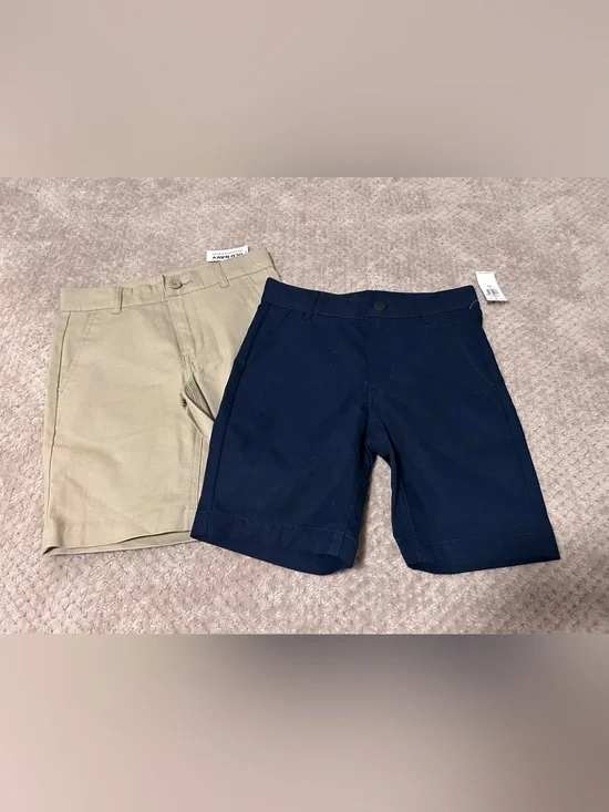 Old Navy Boys Khaki and Navy Slim Shorts