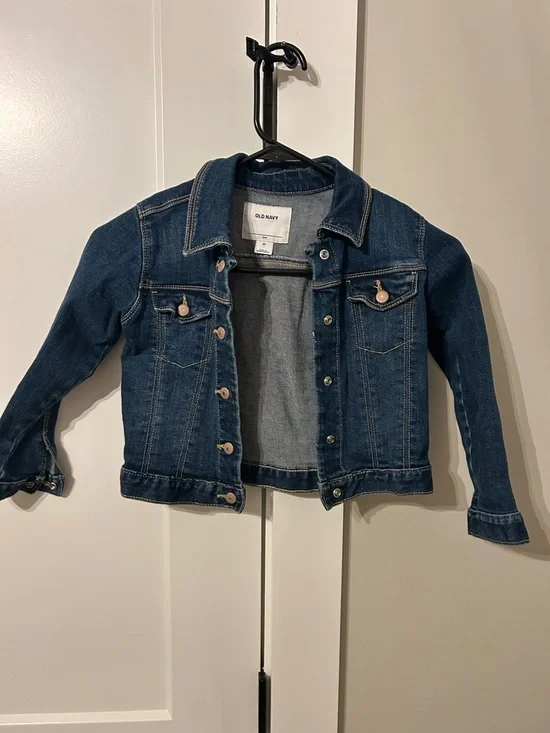 Old Navy Dark Blue Girls' Denim Jacket - Classic Jean Style