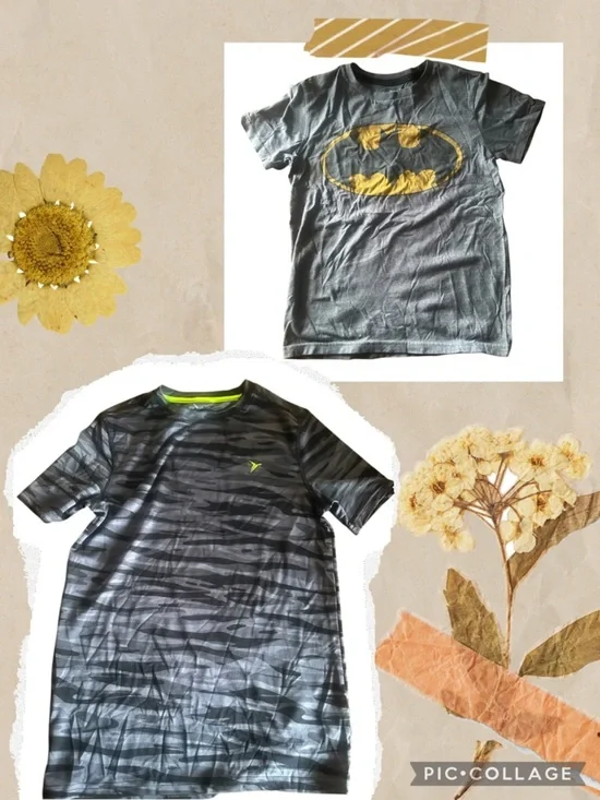 Old Navy Boys Gray Batman Tee & Black/Gray Athletic Set PM7
