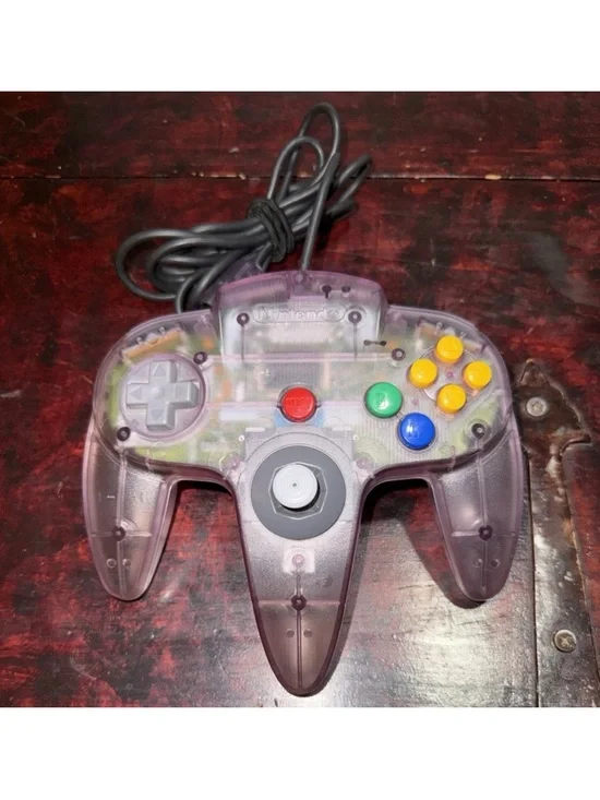 Nintendo Translucent Purple Classic N64-Style Controller with Colorful Buttons