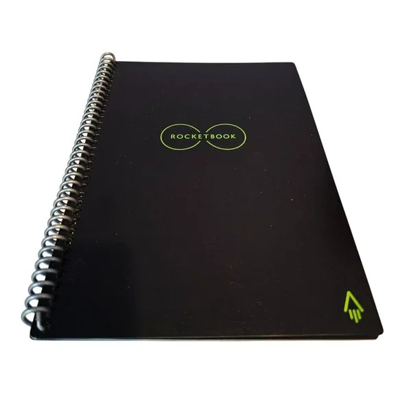 Rocketbook Core Reusable Smart Notebook Black Spiral Bound Eco Friendly NO PEN