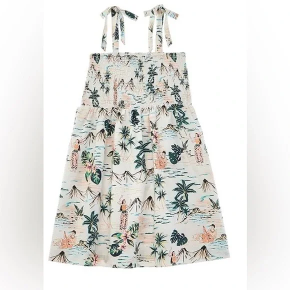 Classic Prep Rowayton, Ct Colorful Summer  Hula Hawaii print Dress size 5