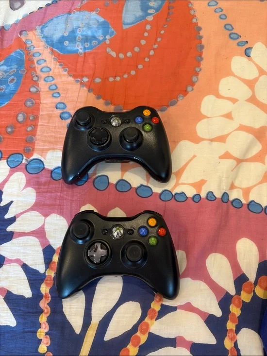 Xbox Wireless Controller Pair in Black with Colored ABXY Buttons