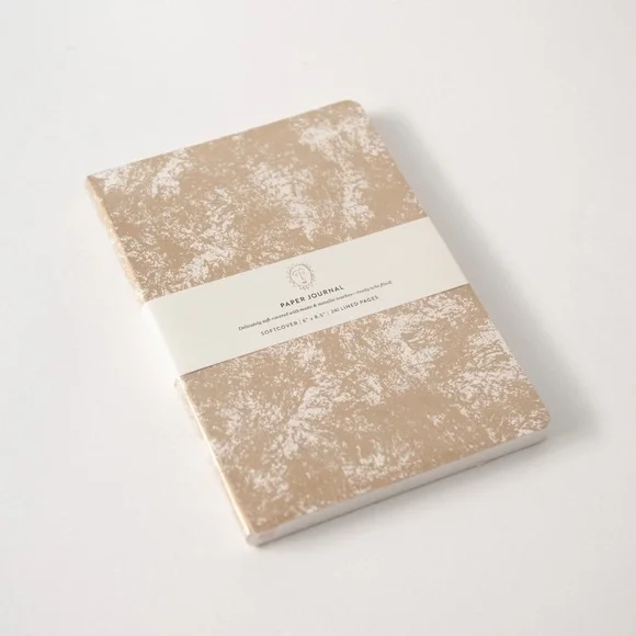 Print Fresh Softcover Lined Journal in Gold & White