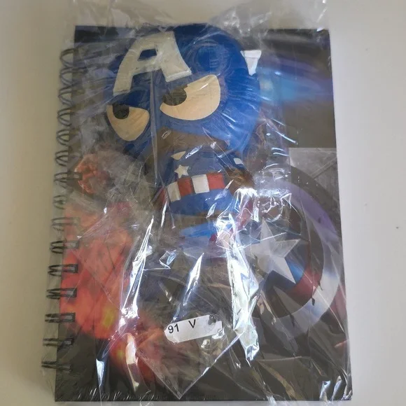 Captain America Notebook Journal and Squishy Silicone Toy Pack