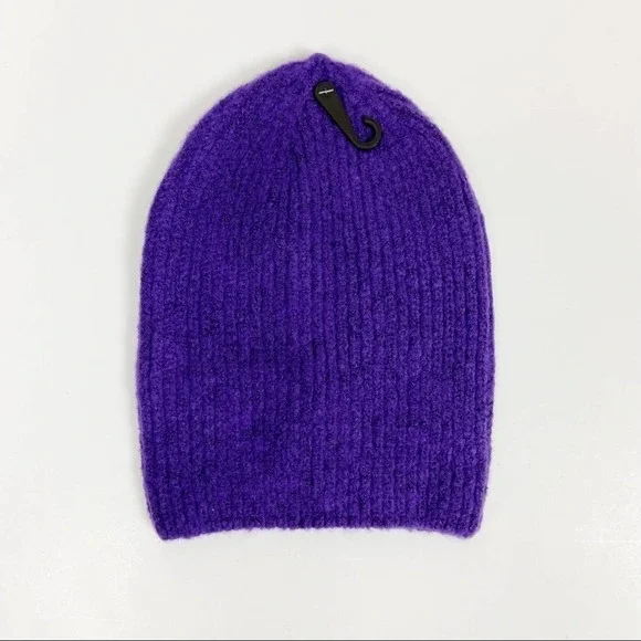 Open Edit Rib Knit Beanie in Purple