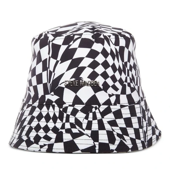 Steve Madden Women's Warped Check-Print Bucket Hat
