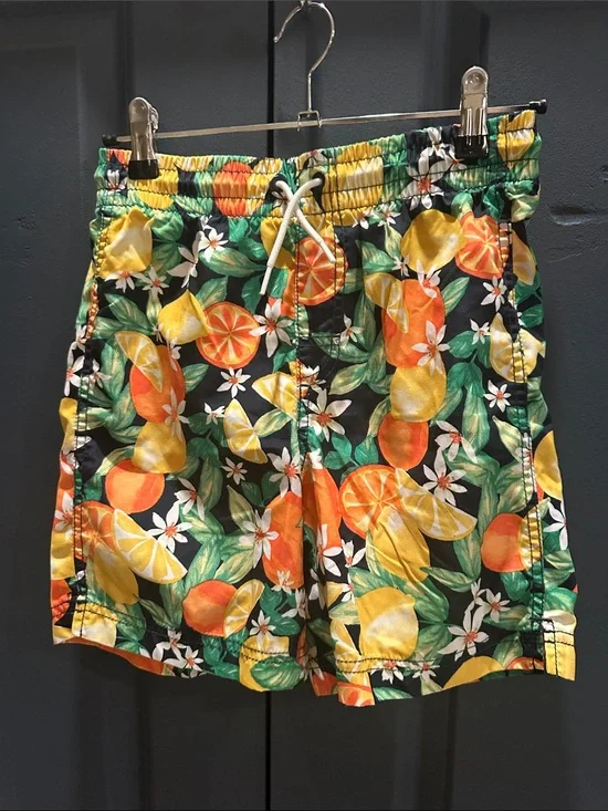Old Navy Boys Citrus Swim Trunks in Black, Yellow, Orange & Green