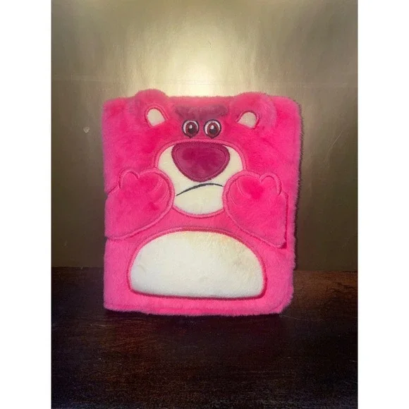 Disney Lotso Huggin Bear Plush Journal Notebook Pink‎ Fuzzy Toy Story