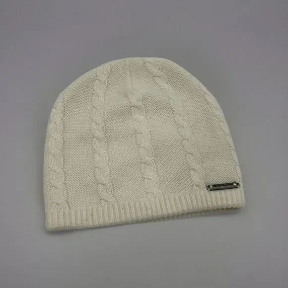 Women's Harley Davidson Ivory Cable Knit Beanie Cap Hat One Size Fits All OSFA