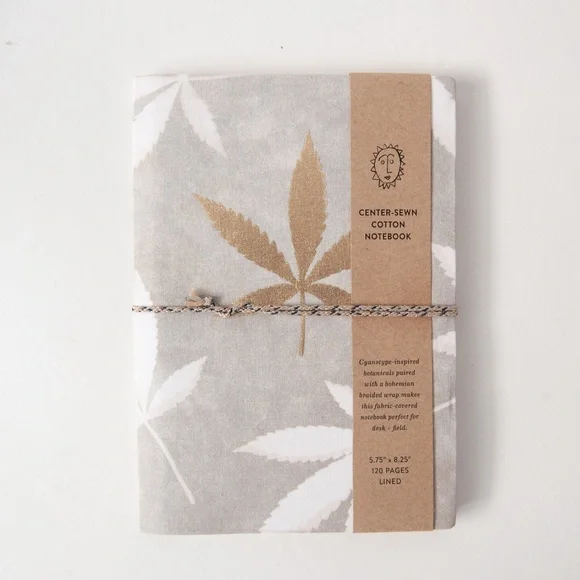 Print Fresh Leaf Print Cotton Bound Lined Journal