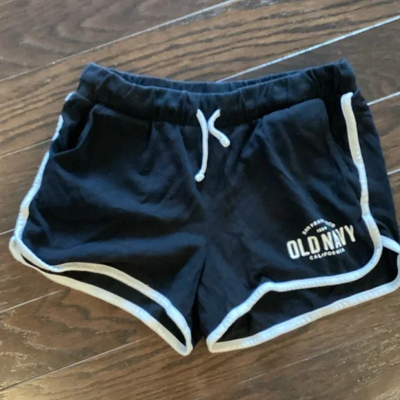 Old Navy Girls Black Athletic Shorts with White Trim