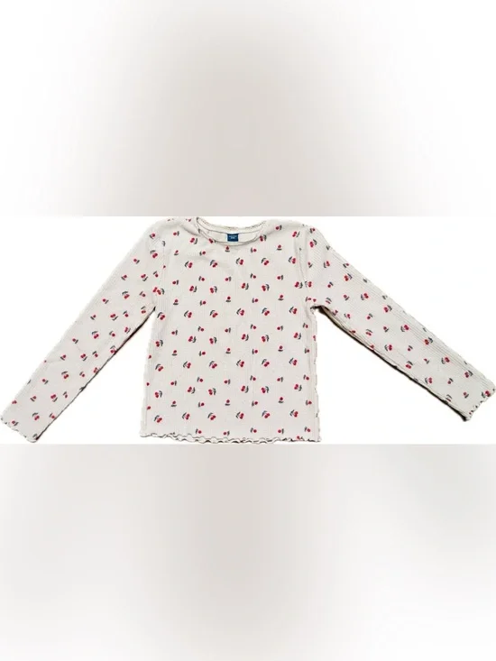 Old Navy Girls Cherry Print Cozeplush Size 8 Long Sleeve Shirt