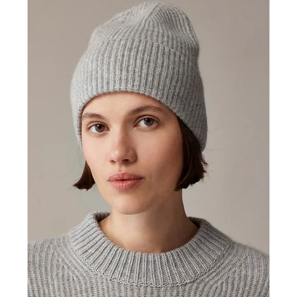 J.Crew Ribbed cashmere beanie