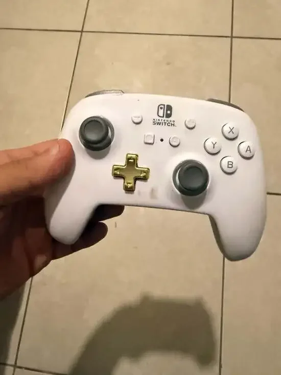 PowerA Enhanced Wireless Controller for Nintendo Switch - White with Custom Gold